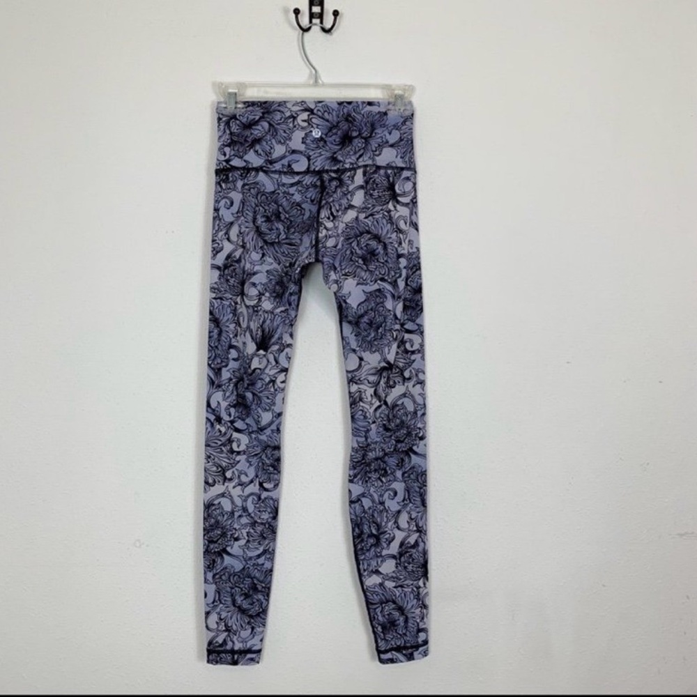 lululemon athletica Blue Floral Leggings